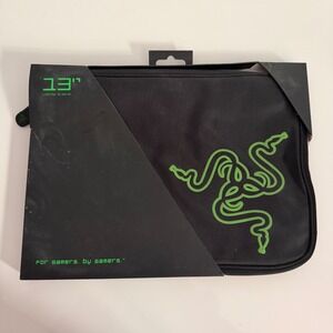 Razer 13" Black with Green Triple Head Snake Logo Nylon Laptop Sleeve